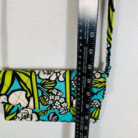 Vera Bradley Trifold Wallet Crossbody Purse Hipster Rumba Clutch Blue Retired - Picture 12 of 16